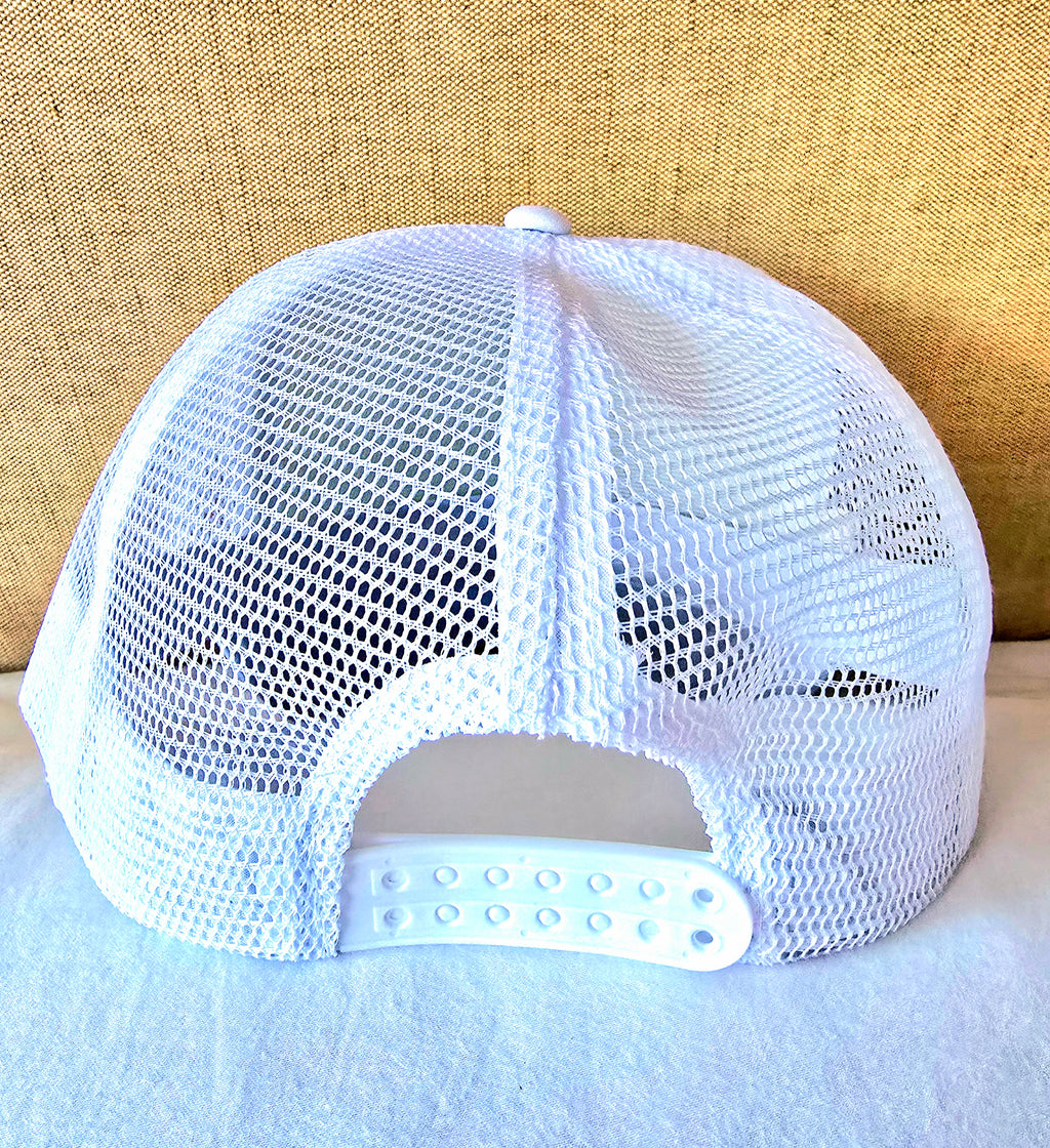 White Cap with Gold Printed Logo